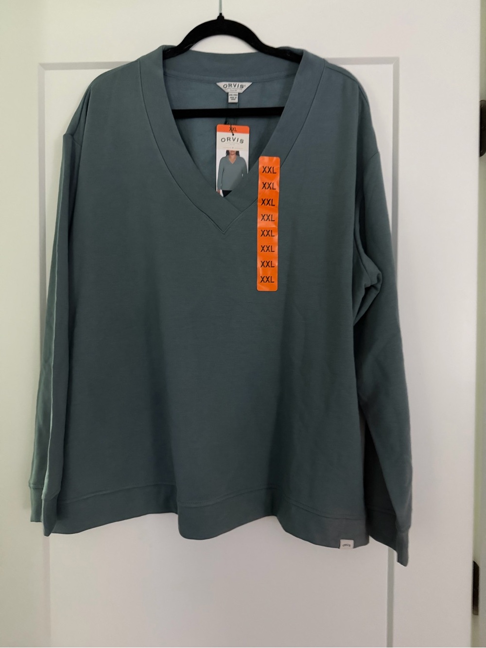 Orvis Women's V-Neck Pullover Sweater - Slate Green (XXL)